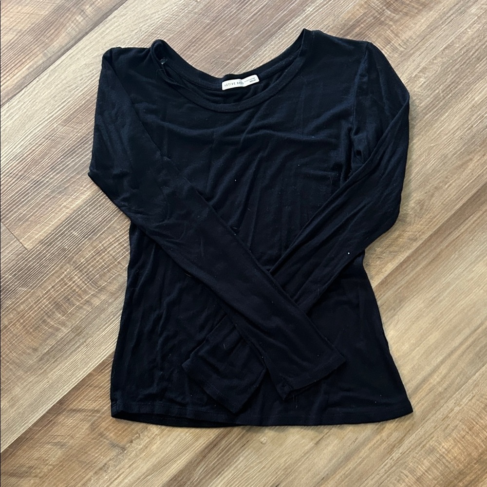 Active Basic Black Long Sleeve Top